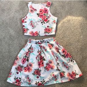 👗💕Charlotte Russe Two Piece Floral Flare Dress